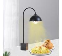 Lampe chauffante Commerciale pour Aliments, Lampe chauffante pour Pizza avec Ampoule de 250 W, Lampe Chauffe-Plats, Base en marbre et Abat-Jour Semi-Ouvert, pour Restaurant(Black,A)