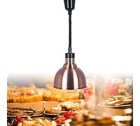 Lampe Chauffante Cuisine, Lampe Chauffante Restaurant pour Buffet Chauffant, Restauration Chauffe Plat Buffet, Ampoule 250W et Abat-Jour 25cm, Bronze Rouge(Size:1pcs)