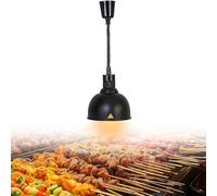 Lampe Chauffante Cuisine Professionnelle, 250W Lampe Chauffante Alimentaire Réglable, Acier Inoxydable Lampe Chauffe Plat Buffet Suspendue pour Cafétérias et Hôtels(Noir,1)