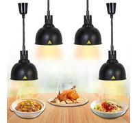 Lampe Chauffante Cuisine Professionnelle, 250W Lampe Chauffante Alimentaire Suspendue, Lampe Chauffe Plat Cuisine pour Hôtels, Buffets et Cuisines, Hauteur Réglable 60-180cm(Noir,4)