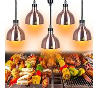 Lampe Chauffante Cuisine Professionnelle, 250W Lampe Chauffe Plat Cuisine Hauteur Réglable, Lampe chauffante Alimentaire Commerciale pour Hôtels, Buffets et Pizza(D-25cm,5)