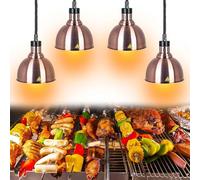 Lampe Chauffante Cuisine Professionnelle, 250W Lampe Chauffe Plat Cuisine Hauteur Réglable, Lampe chauffante Alimentaire Commerciale pour Hôtels, Buffets et Pizza(D-25cm,4)