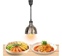 Lampe Chauffante Cuisine Professionnelle, Lampe Chauffe Plat Buffet Suspendue pour Hôtels, Buffets et Cuisines, 250W Lampe Chauffe Plat Cuisine Hauteur Réglable(Couleur INOX,1)