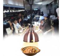 Lampe Chauffante Cuisine Professionnelle, Lampe Chauffe-Plat Suspendue en Acier Inoxydable, 250W Lampe Chauffante Alimentaire pour Hôtels, Buffets et Cuisines, Hauteur Réglable 60-180cm (Cuivre, 1PC)