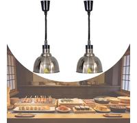 Lampe Chauffante Cuisine Professionnelle, Lampe Chauffe-Plats Suspendue avec Hauteur Réglable 60-180cm, Lampe Infrarouge 250W pour Restaurants, Hôtels et Cafétérias (C-25,2)