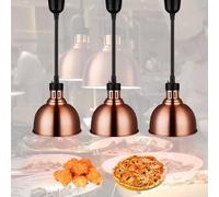 Lampe Chauffante de Cuisine, Lampe Chauffe-Plats Buffet avec Ampoule 250w, Lampe Infrarouge Chauffante Restaurant pour Steak Pizza, Hauteur Réglable 65-170cm (3 pcs)