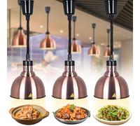 Lampe Chauffante de Cuisine Professionnelle, 250W Lampe Chauffe Plat Buffet Suspendue, Lampe de Chauffante Commercial pour Hôtels, Buffets et Pizza, Hauteur Réglable 60-180cm