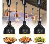 Lampe Chauffante de Cuisine Professionnelle, 250W Lampe Chauffe Plat Buffet Suspendue, Lampe de Chauffante Commercial pour Hôtels, Buffets et Pizza, Hauteur Réglable 60-180cm