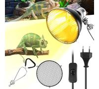 Lampe Chauffante, E27 UVA/UVB Dome Reptitle Lamp, 360 ° Orientable Fixation Support de Lampe Chauffant pour Reptiles, Support de Lampe Chauffante Sans Ampoule pour Serpent, Caméléon ( Prise UE )