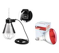 Lampe chauffante infrarouge 250 W avec interrupteur à économie d'énergie pour poussins avec grille et chaîne