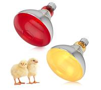 Lampe chauffante infrarouge 250 W E27 PAR38 : 1 lampe chauffante à lumière rouge + 1 lampe chauffante à lumière blanche pour reptiles jour/nuit, lampe chauffante infrarouge à intensité variable pour