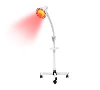 Lampe chauffante infrarouge 275 W, mobile et réglable en hauteur, avec roulettes et tête rotative à 360°, température (0-115 °C) et minuterie, lampe thérapeutique professionnelle pour la maison, les