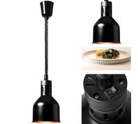 Lampe chauffante infrarouge pour aliments, suspension, noire, diamètre 17 cm, 25