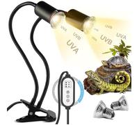 Lampe chauffante - JORMFTTE - Tortue - 25W+50W - UVA+UVB - 2 ampoules basking spot