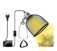 Lampe Chauffante, Lampe Chauffante Terrarium Avec Garde Et Minuterie, 220-240 V Lampe Chauffantes Tortue, 360 ° Orientable Fixation E27 Lampe Chauffantes Terrarium Pour Tortue, Serpent,Lézard,Caméléon