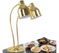 Lampe chauffante pour aliments commerciale, lampe chauffante à double tête de 500W, col de cygne réglable, pour buffet et service traiteur gold