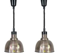 Lampe Chauffante pour Aliments Commerciaux, Chauffe-Plats De Buffet en Acier Inoxydable, équipement De Chauffage De Cuisine Professionnelle - Longueur du Câble 60-180cm Régla, Color, 2 pcs