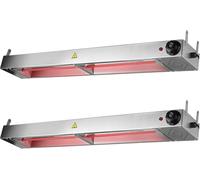 Lampe Chauffante pour Aliments, Lampe Chauffante Commerciale pour Aliments, Chauffe-Aliments Hging pour Restaurant De Buffet, Tube Chauffant en Acier Inoxydable, économie D’, 2pcs, 120cm