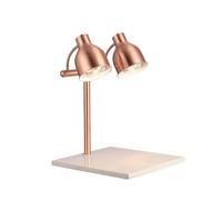 Lampe chauffante pour Aliments, Lampe chauffante pour Buffet, Lampe chauffante Commerciale 500 W, Base en marbre, Chauffage Rapide et Stable, pour Cuisine et Restaurant (Double tête)(E)
