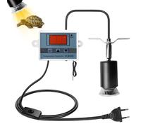 Lampe chauffante pour aquarium, reptiles, support en céramique, avec thermostat intelligent, lampe tortue, terrarium, rotation à 360°, intensité variable, pour serpents, tortues, lézards, caméléons