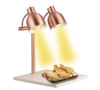 Lampe chauffante pour buffet, 500 W avec support réglable col de cygne, double abat-jour, interrupteurs indépendants, dissipation de la chaleur pour la restauration et le restaurant
