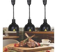 Lampe Chauffante pour Buffet, Acier Inoxydable Lampe Chauffe Plat Cuisine Suspendue 250W, Lampe Thermique Infrarouge Buffet avec Hauteur Réglable 60-180cm pour Hôtels et Cafétérias(C-25cm,3)