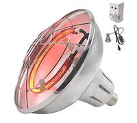 Lampe Chauffante Poussin/Chiot avec Thermostat, Lampe Infrarouge Chauffante 200-400W, Lampe Chauffante pour Amphibiens/Reptiles/Poussin/Serpent/Tortue, Abat-Jour en Aluminium