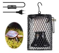Lampe Chauffante Reptile Avec Cage, 100W Chauffante En Céramique Reptile, Reptiles Lampe Chauffante En Céramique Avec Garde, Terrarium Reptile Lampe Chauffante pour Perroquets Tortues Serpent Lézard