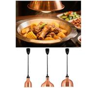 Lampe chauffante Suspendue Commerciale, Lampe chauffante télescopique pour Buffet, Cuisine et Restaurant (diamètre 18,5/29 cm, Hauteur réglable de 40 à 150 cm) (Type 3, 29 cm/11,4 po)
