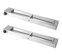 Lampe Chauffante Suspendue Pour Buffet, Idéale Pour Chauffer Steaks, Poulet Frit Et Pizzas. Température Constante De 30 À 85 °C. Tube Chauffant Décoratif En Acier Inoxydable. Lot De 2 Tubes De 90 Cm.