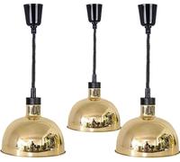 Lampe Chauffante Suspendue pour Chauffe-Plats Commerciaux 250 W - Fournitures De Restaurant Réglables pour Le Chauffage des Services Alimentaires - Chaleur De 60 à 180 Mm., Bronze, 3pcs