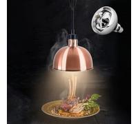 Lampe chauffante Suspendue télescopique pour Aliments, Chauffe-Plats Professionnel avec Ampoule chauffante 275 W, Hauteur réglable de 60 à 150 cm (cuivre Rouge)