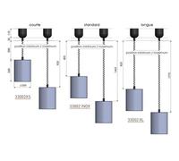 Lampe chauffante suspendue Tube - Infra-rouge - 800 à 1800 mm - 64°C - Sofraca - - Acier inoxydable x260mm NC