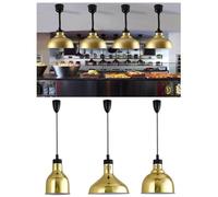 Lampe chauffante télescopique for Aliments, Lampe chauffante Suspendue for Restaurant, portée télescopique de 45 à 135 cm(Color1,290mm)