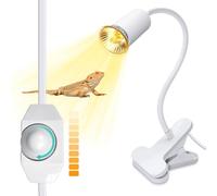Lampe Chauffante Tortue, 240CM Câble, 40CM Col de Cygne, Lampe UV Tortue Terrestre, Lampe UVA UVB Chauffante, Lampe Aquarium Tortue D'eau, Blanc Support D'ampoule E27 pour Terrarium, Sans Ampoule