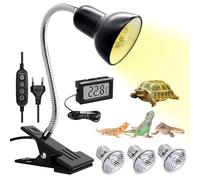 Lampe Chauffante Tortue, Reptiles Lampe Tortue Terrestre Avec 3 Céramique Ampoule 50W, Lampe Chauffante Terrarium Tortue Reptiles Chauffante pour Reptiles, Amphibiens, Tortues, Serpents, Lézard