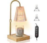 Lampe Chauffe-Bougie avec Minuterie et Variateur Chauffe-Bougie lectrique pour Bougies Parfumes en Verre avec 2 Ampoules PZCC