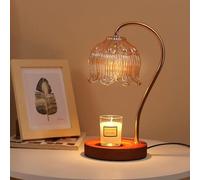 Lampe chauffe-bougie avec variateur d'intensité - Lampe électrique avec minuterie pour bougies parfumées en pot avec 2 ampoules
