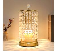 Lampe chauffe-bougie dorée avec minuterie et variateur d'intensité - Lampe électrique en cristal pour décoration de chambre à coucher, lumière parfumée sans flamme, cadeau de pendaison de crémaillère