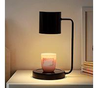 Lampe Chauffe Bougie, Lanterne Chauffe Bougie À Intensité Variable, Atmosphère de Bougie Allumée Douce, Avec Gradateur en Continu pour L'Ameublement et Les Cadeaux pour la Famille et Les Amis(Noir)
