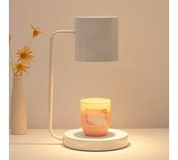 Lampe Chauffe Bougie, Lanterne Chauffe Bougie À Intensité Variable, Atmosphère de Bougie Allumée Douce, Avec Gradateur en Continu pour L'Ameublement et Les Cadeaux pour la Famille et Les Amis(Blanc)