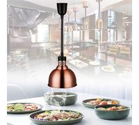 Lampe Chauffe-Plats Cuisine, Couleur Acier/Couleur Cuivre Rouge/Noir Lampe Infrarouge Chauffante Cuisine avec Ampoule 250w, Lampe Chauffante Buffet Réglable 65-175cm (Couleur cuivre Rouge, 1 pcs)
