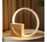 Lampe chevet 10W charge USB, réveil tactile, 3 niveaux luminosité, aide sommeil bébé/adulte