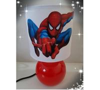LAMPE CHEVET SPIDER MAN PIED CERAMIQUE ROUGE