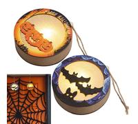 Lampe citrouille d'Halloween - Lumières LED en forme de chauve-souris citrouille d'Halloween, décorations de fête portables pour la maison, le bureau, la chambre, l'extérieur, la maison hantée, le