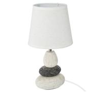 Atmosphera Lampe Clary en céramique – ivoire et taupe – H33 cm
