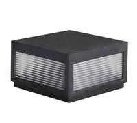 Lampe colonne d'extérieur moderne E26 câblée étanche 30 cm Borne de style industriel super lumineuse pour portail de villa et jardin, design en métal et verre