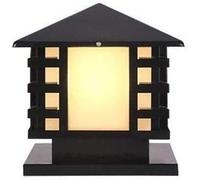 Lampe colonne d'extérieur noire chinoise étanche IP65 en verre dépoli, lanterne antirouille en acier inoxydable japonais, lampe murale de jardin, de patio, de chemin, de pelouse, lampadaire extérieur