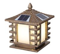 Lampe colonne solaire avec télécommande - 1 lot d'éclairage extérieur en acier inoxydable pour jardin et terrasse, étanche IP54, idéal pour la décoration rurale