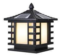 Lampe colonne solaire d'extérieur avec télécommande - Lampe de jardin en acier inoxydable, étanche IP54 pour terrasse et paysage, 1 lot de design